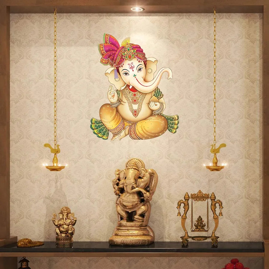 Rangoli White Glossy Vinyl Wall Sticker Premium Self-Adhesive Waterproof Decorative Wall Decal for Bedroom, Living Room, Office & Home Decoration Easy to Apply. Parent-14, Design-21