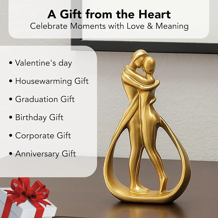 Ekhasa Nostrae Resin Cute Couples Show Pieces for Home Decor Bed Room Decorative Items | Romantic Love Showpieces Gift Item for Anniversary Valentines Day | Tv Shelf Office Living Room Figurines