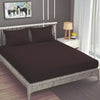 Homefab India 160 TC Stripe Cotton Feel Glace Cotton Elastic Fitted King Size Double Bed Bedsheet with 2 Pillow Covers Fits Upto 6 inches Mattress Brown