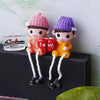 Ecraftindia Cute Boy and Girl Doll Sitting Couple Statue Holding Heart Love Decorative Showpiece