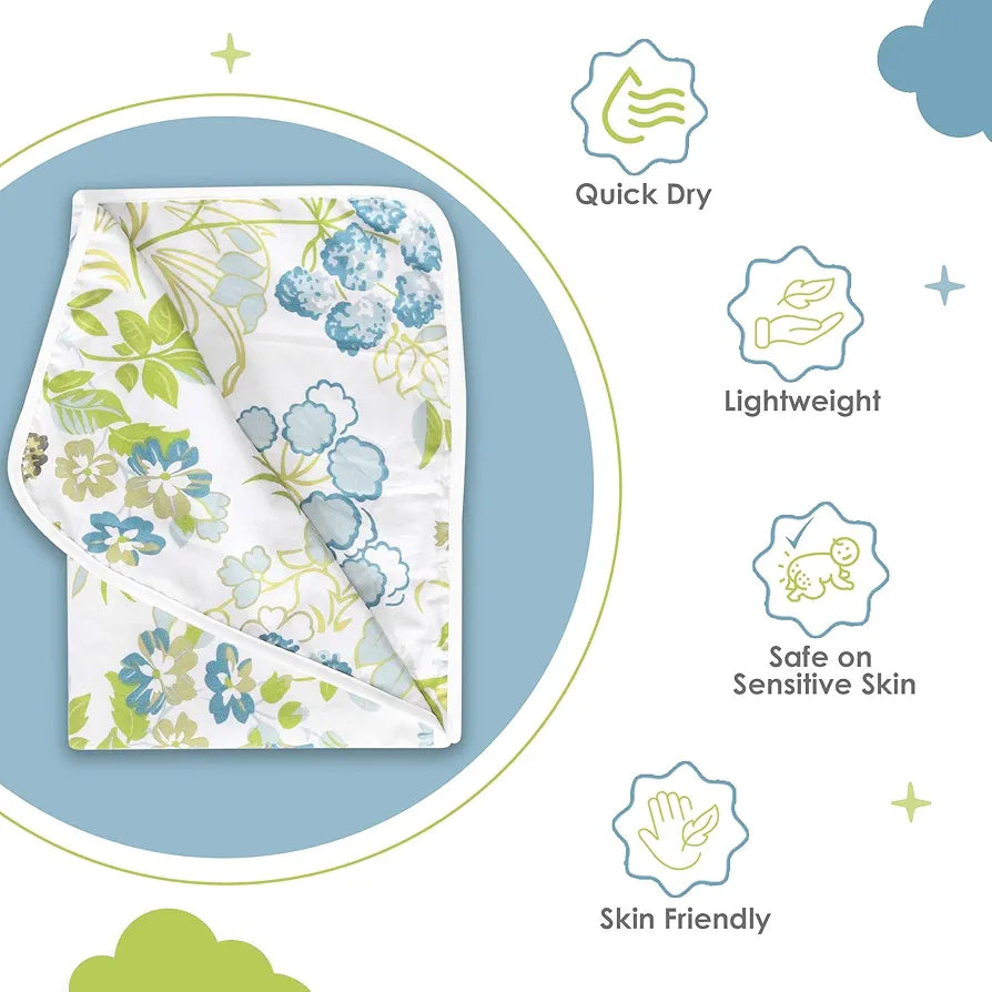 Divine Casa Floret 100% Cotton Single Kids Dohar | 120 GSM | Soft & Lightweight Throw Blanket | Cozy & Breathable Bedding | All-Season Comfort | 140 x 100 CM, Green Banana