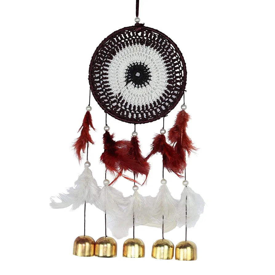 RPH Handicrafts Wind Chime 5 Bell Dream Catcher for Wall Decor, Bedroom, Balcony, Garden, Kids Room  Small 