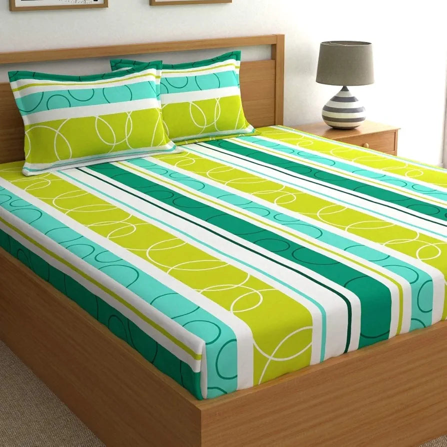 Dreamscape Microfiber Wrinkle & Fade Resistant Double Bedsheet with 2 Pillow Covers - 