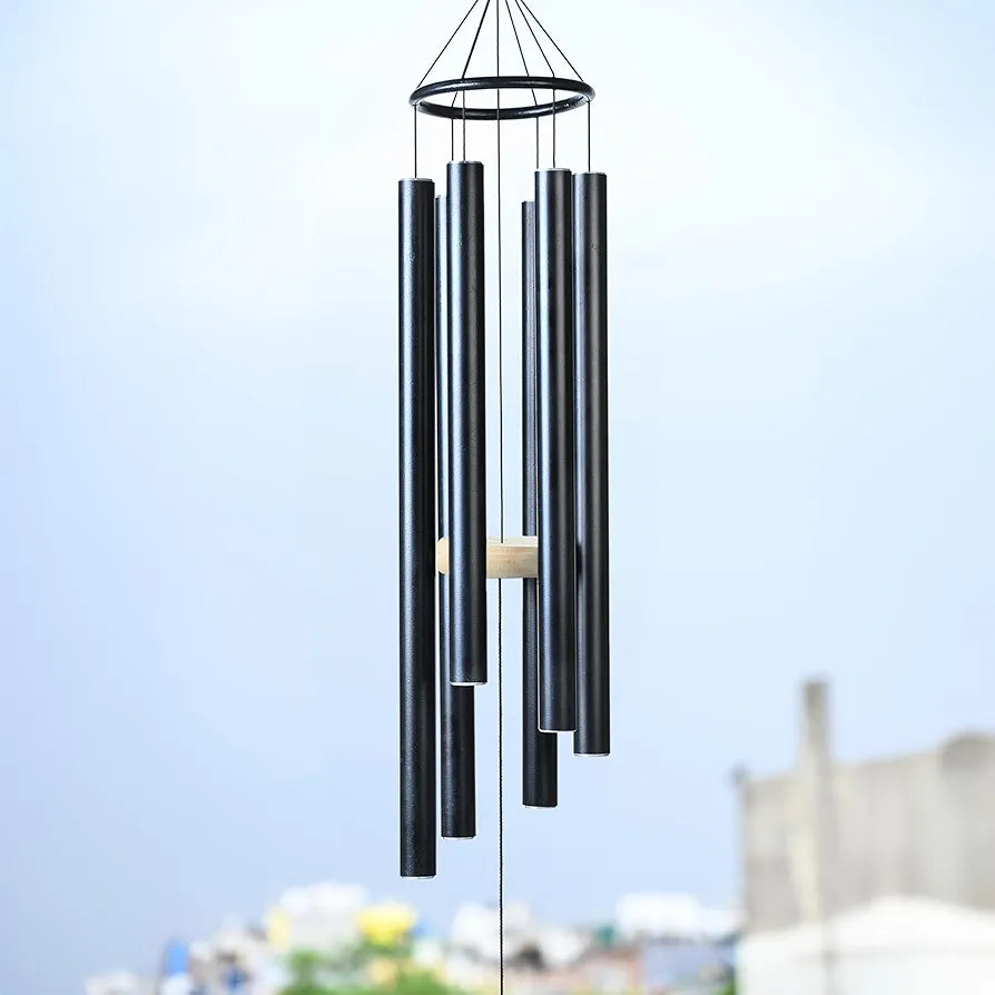 ZAICUS 41 Inch Large Wind Chime for Home Balcony, Outdoor Garden & Vastu – Soothing Sound, Hanging Décor- Black