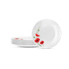 Larah by Borosil R.carnation, Opalware Full Plate | 11 Inch | White | Set of 6