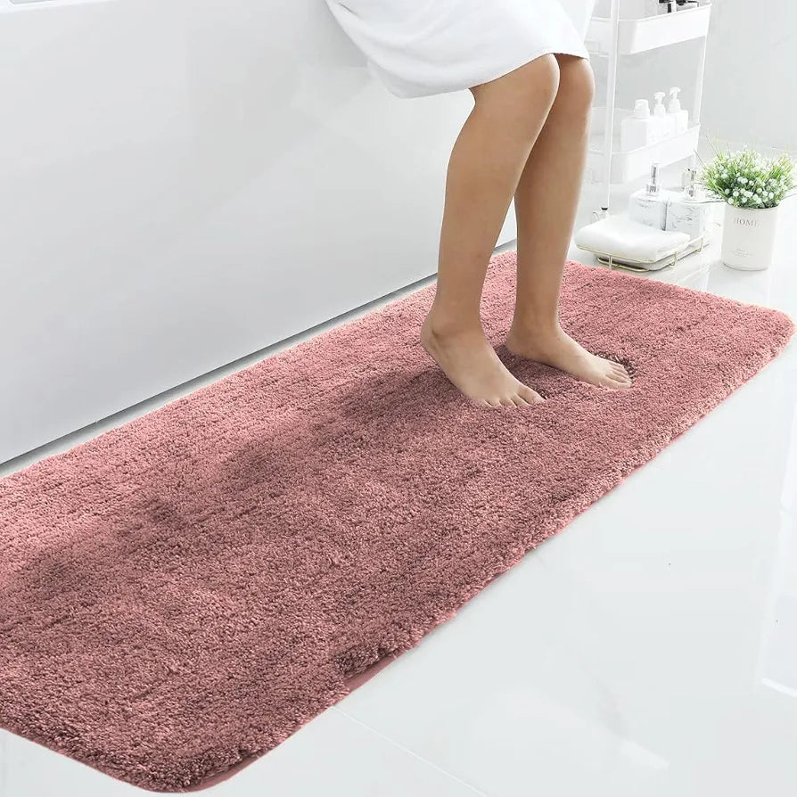 LUXE HOME INTERNATIONAL Microfiber Runner Super Soft Non Slip Vegas Rugs for Bedroom  Pack of 1, Pink