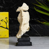 Ecraftindia White Antique Finish Finger on Man Lips Handcrafted Decorative Polyresin Showpiece