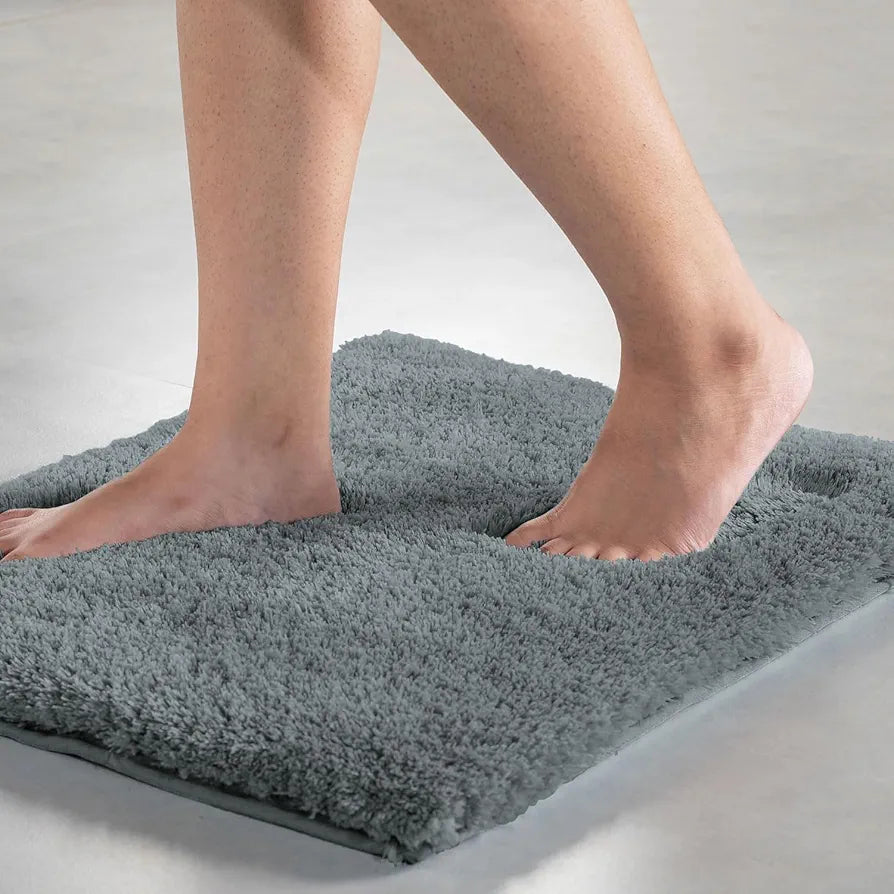 LUXE HOME INTERNATIONAL Microfiber Rectangular Bath Mat Super Soft Non Slip Vegas Mats For Bathroom, Door  Pack Of 1