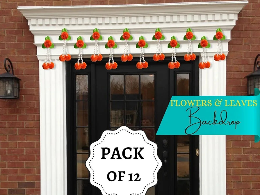 JH Gallery Artificial Flowers and Leaves Decoration at Home Easy Simple Backdrop Pack of 12 Pcs 