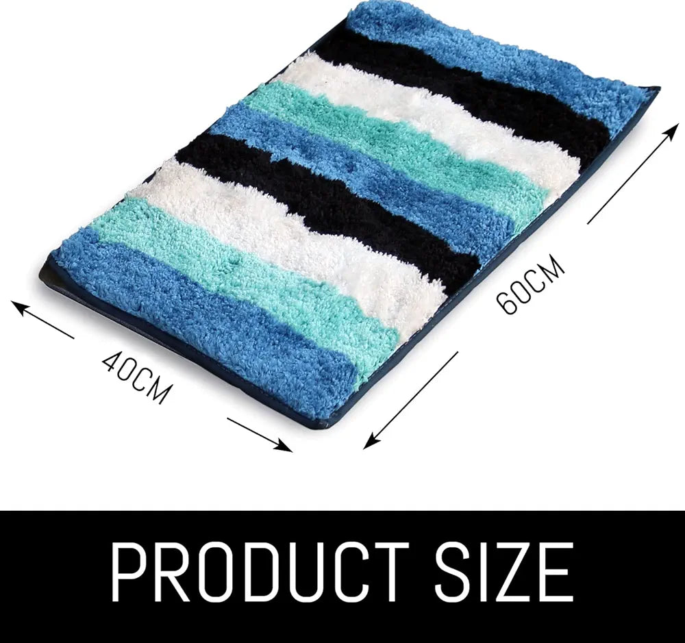 Luxe Home Jericho Doormat 2500 GSM Super Soft Microfiber, Anti-Skid Bathroom Mat & Kitchen Mats for Floor, Water-Absorbent, Quick Dry, Washable Door Mats for Home - Ocean, 40x60 cm, Pack of 2