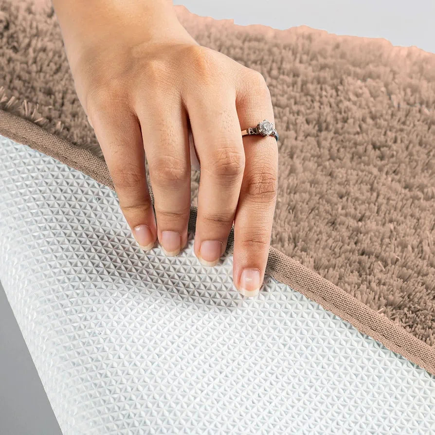 LUXE HOME INTERNATIONAL Microfiber Luxe Home Bath Rectangular Mat Super Soft Non Slip Vegas Mats For Bathroom, Door  Pack Of 1