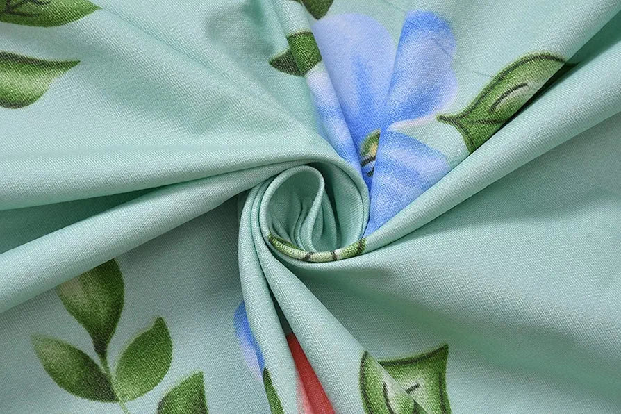 THE HOME STYLE Cotton Feel Glace Cotton Printed Double Bed Bedsheet With 2 Pillow Cover 300 TC_90X100 Inches 