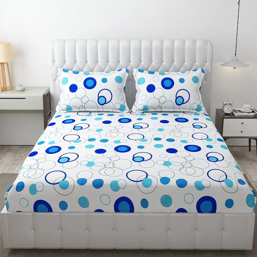 FRESH FROM LOOM Microfiber King Size Bedsheet For Double Bed|Floral Design Bed Spread With 2 Pillow Covers|Soft|Hypoallergenic,144 TC