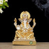 Indicast Gold & Silver Plated Ganesha Idol Murti for Car Dashboard Home Decor and Gifts Items