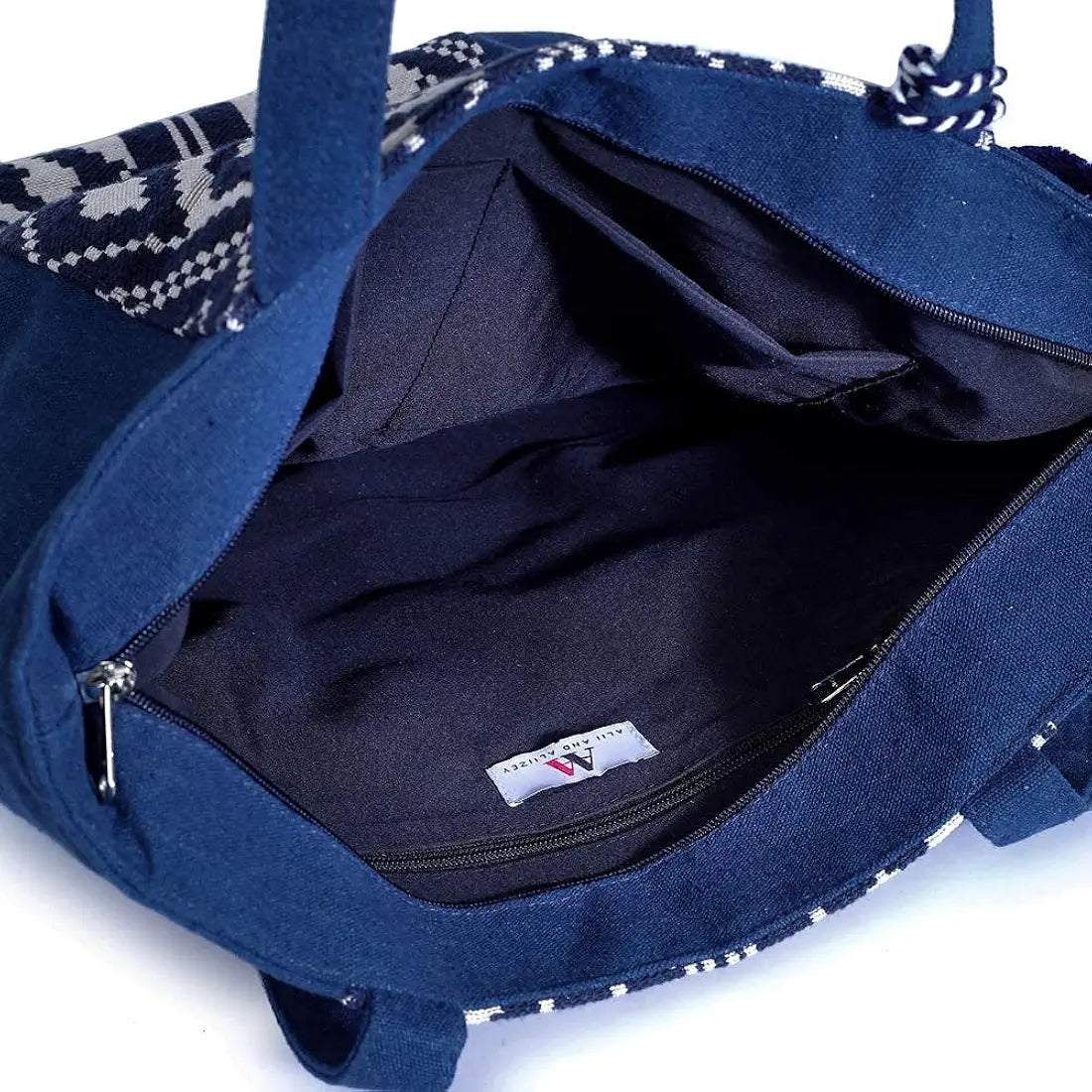 ALII AND ALIIZEY Tote Bag for Women with Zip | College Bag for Girls | Shopping & Grocery Bag |Multi-Purpose Bag