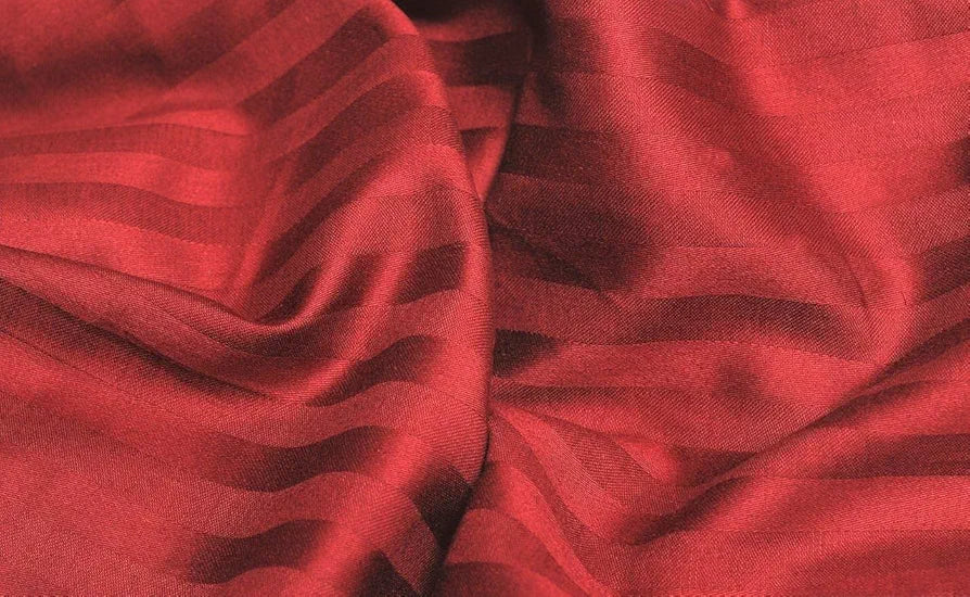 Trance Home Linen 100% Cotton 78x72 inch King Fitted 200TC Satin Stripe Elastic Fitted Bedsheet | Bedroom Hotels Daily Use Fitted Bedspread with 2 Pillow Covers 