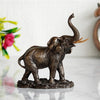 Ecraftindia Handcrafted Polyresin and Bronze Trunk Up Elephant Statue Animal Figurine Decorative Showpiece
