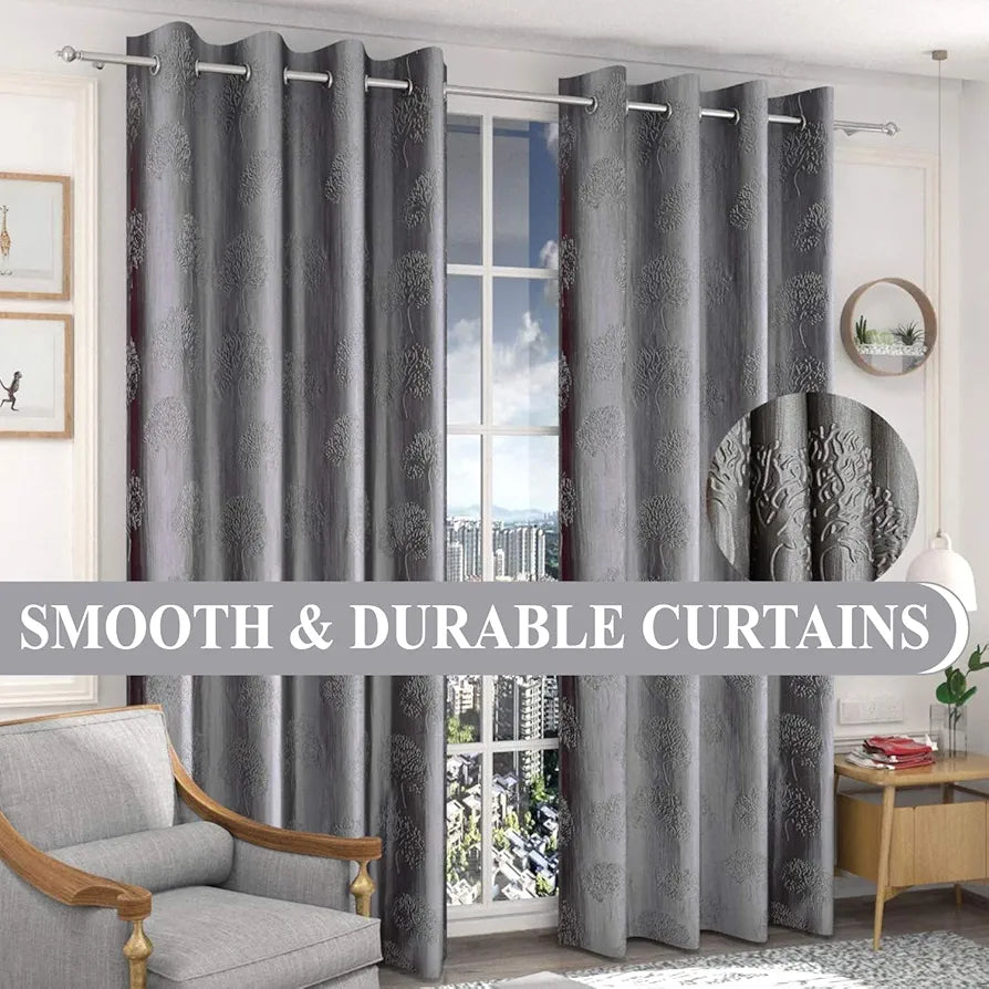 FRESH FROM LOOM Window Curtains 5 Feet Long | High Tenacity Yarn Polyester Punch Curtains | Premium Screens for Home Office | Prada for Living Room Bedroom | Dust Repellent 