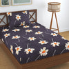 Homefab India 180 TC Microfiber Single BedSheet with 1 Pillow Cover Dark Grey Floral