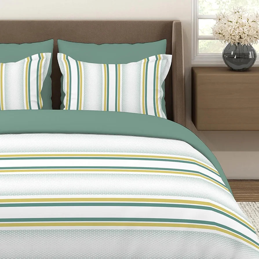 Layers Durathread Bedsheet Set for All Seasons - Lightweight, Moisture Absorbent, Machine Washable & Easy to Care - 225 CVC - King Size 