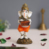 Ecraftindia Handcrafted Polyresin Lord Ganesha Idol Playing Harmonium Musical Instrument Statue Decorative Showpiece