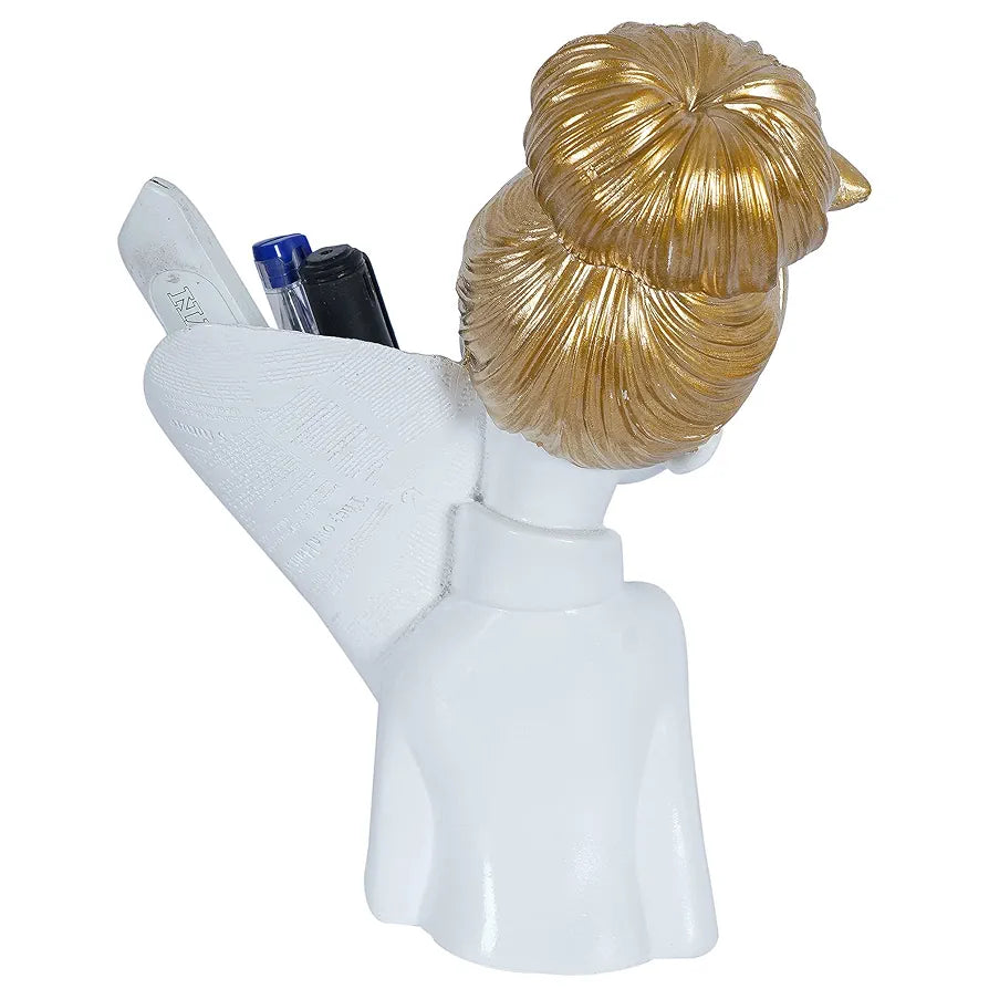 zart Resin Girl Showpiece for Home Décor Showpiece & Office Decor Item , 10 cm , 7 cm