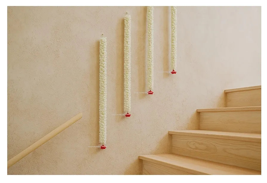 SPHINX Artificial Jasmine Buds  & Rose Strings Garlands for Festivals Pooja Wedding Housewarming Diwali Decorations Approx 2.5 ft/30 Inches  - 