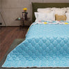 Urban Space Ultra Soft Quilted Winter Comforters for Single Bed Printed AC Blanket Colour Turkey Blue