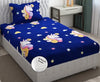Fresh From Loom 300 TC Elastic Fitted Bed Sheet Cartoon Printed Bedsheets For Kids With 1 Pillow Cover Dinosaur Blue Smallsingle