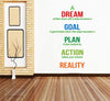 Decal O Decal Vinyl Dream Goal Plan Action Reality Motivational Quotes Wall Stickers Pack of 1-Self-Adhesive