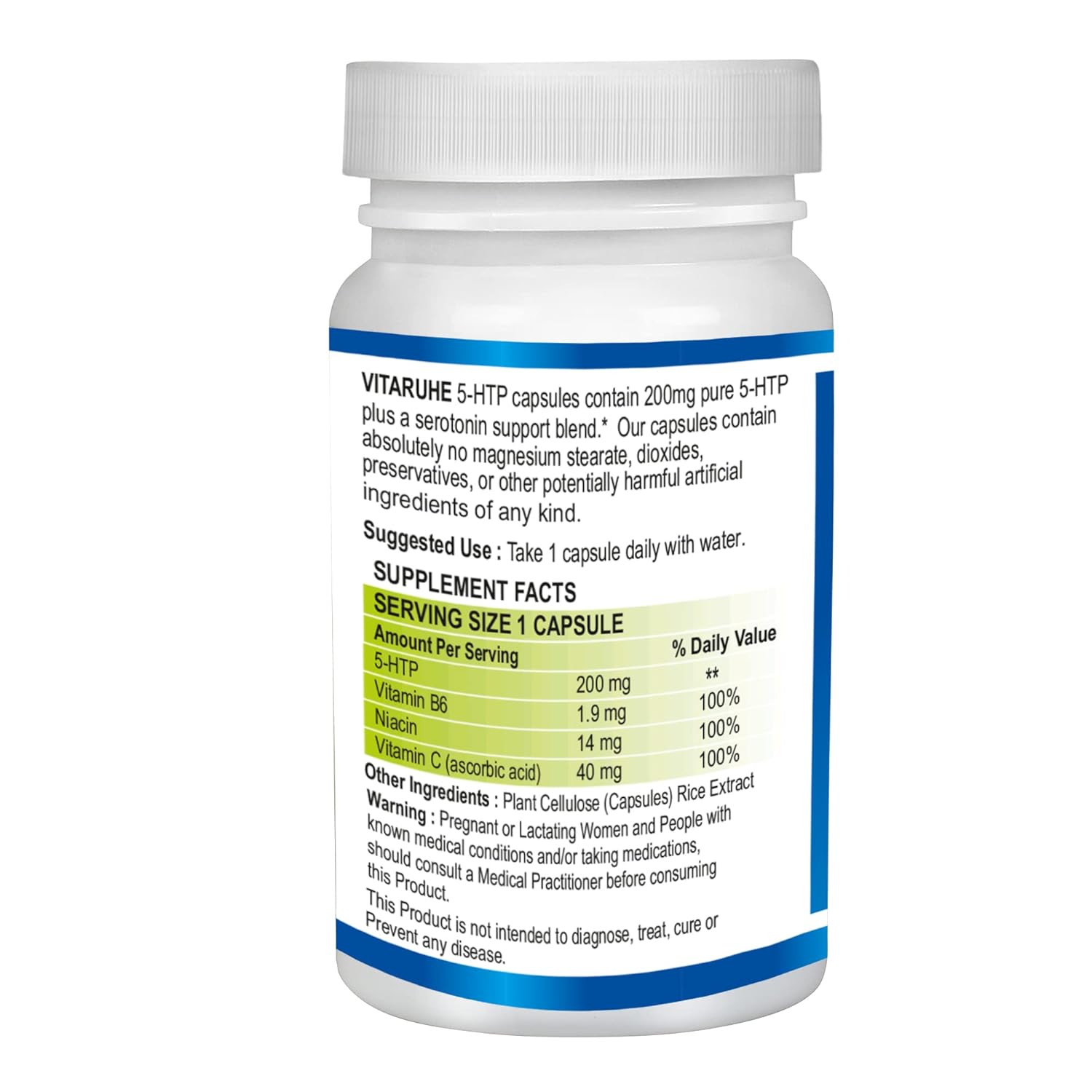 Vitaruhe 5htp Plus Formula 200 Mg Capsules 60 Caps Swadesii