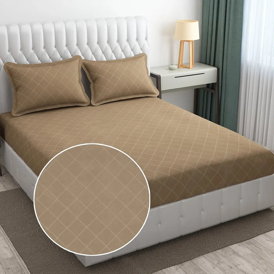 FRESH FROM LOOM King Size Bedsheet-Microfiber Rotary Printed,Hypoallergenic,Wrinkle Free With 2 Pillow Covers,144 TC