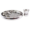 Indian Art Villa Stainless Steel Curved Dinner Set (8 Pieces) - 1500 gms