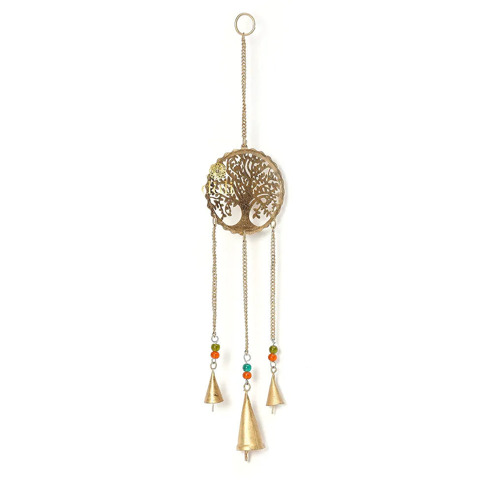 DULI Metal Windchime Wall Hanging, Feng Shui, Wall Art, Wall Decor, PositiveVibes, Rustic Wall Hangings, Wall Art, Diwali Decor, Home Decor Hanging Bells 
