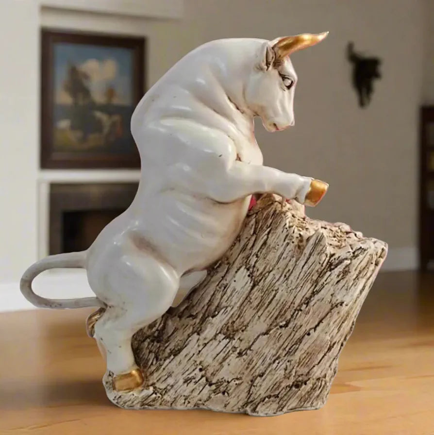ALILA Bull Statue for Home Decor - Aesthetic Showpiece - Decorative Sculpture for Home Decor & Office Decor - 10.5 inch