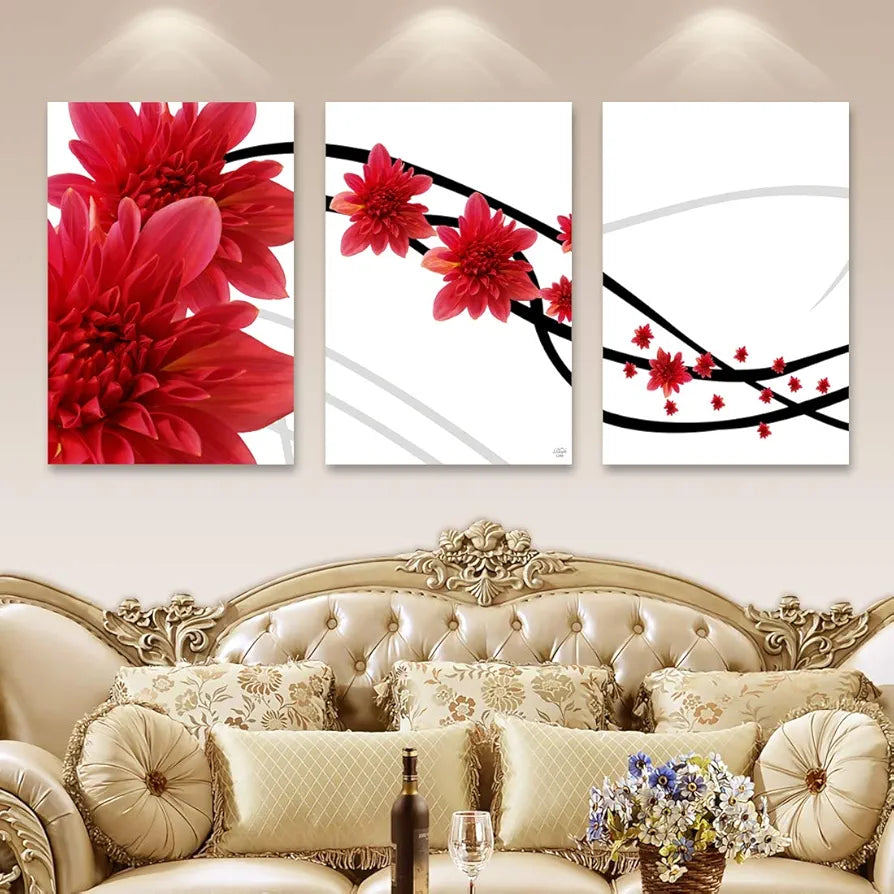 Rangoli MDF 3 Pcs Wall Poster 12x18 Inch Decorative Wall Art for Home, Office, Living Room. P-4, Design-7