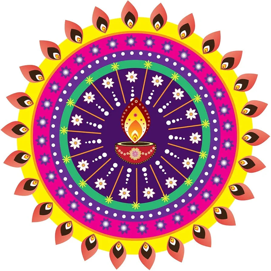 Rangoli Vinyl Wall Sticker Self-Adhesive Wall Decor for Home, Office, Bedroom, and Living Room Décor Easy to Apply & Peel. Parent 2, Design-10