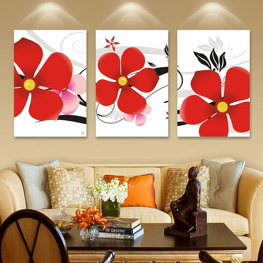 Rangoli MDF 3 Pcs Wall Poster 12x18 Inch Decorative Wall Art for Home, Office, Living Room. P-4, Design-12