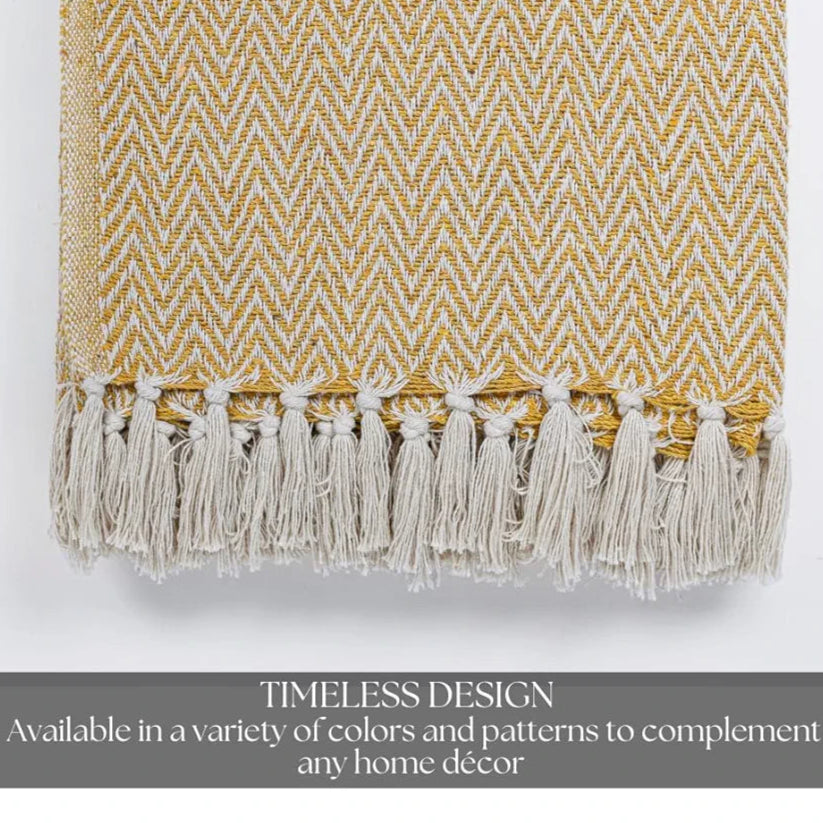 HOMADORN All Season Cotton Weaved Throw Blanket for Bed/Sofa 50x70 INCHES 
