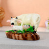 Jaipur Ace Decorative Polystone Cow and Calf Big Statue/idol 8 Inch COW-MILK-03