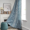 Huesland Cotton Curtains for Windows, 5 Feet Long 1 Bohemian Eyelet Curtain | Tribal Style Blue