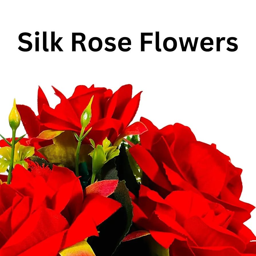 Dekorly Artificial Sunflowers, Rose, Anthurium Fake Flowers Potted Artificial Plants Decorative Artificial Flowers Indoors for Home Office | Natural Wooden Pot 