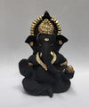 Gold Art India Terracotta Black Ganesh Idol for Car Dashboard Small Ganesha Murti Ganpati Idol