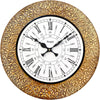 RoyalsCart Emboss Metal Analog Wall Clock For Elegant Clock Size - 16 X 16 Inches [Ktwc255D] Gold Designer Emboss Metal
