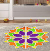 Solobolo Diy Rangoli Mats for Pooja Decoration | 4 Pieces Mdf Lotus Flower Rangoli Stencils for Door Entrance Home Decor