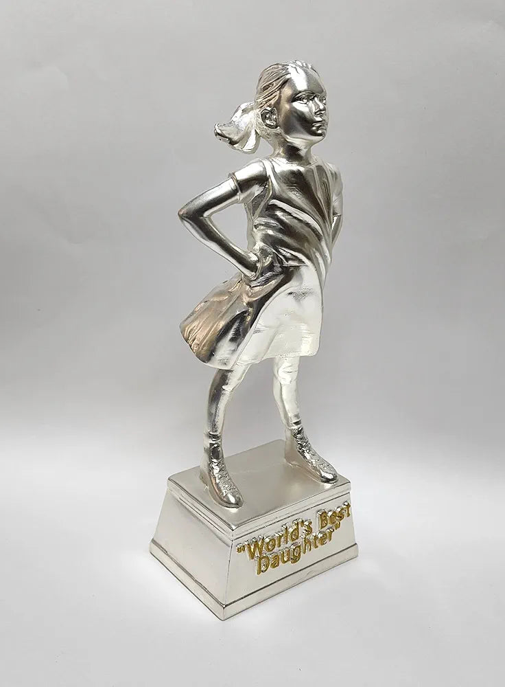 Gold Art India Silver Plated Figurine for Daughter | World's Best Daughter | Best Gift Girl | Idol Figurine for Inspiration, 7.7 cm , 7.7 cm , 20.4 cm