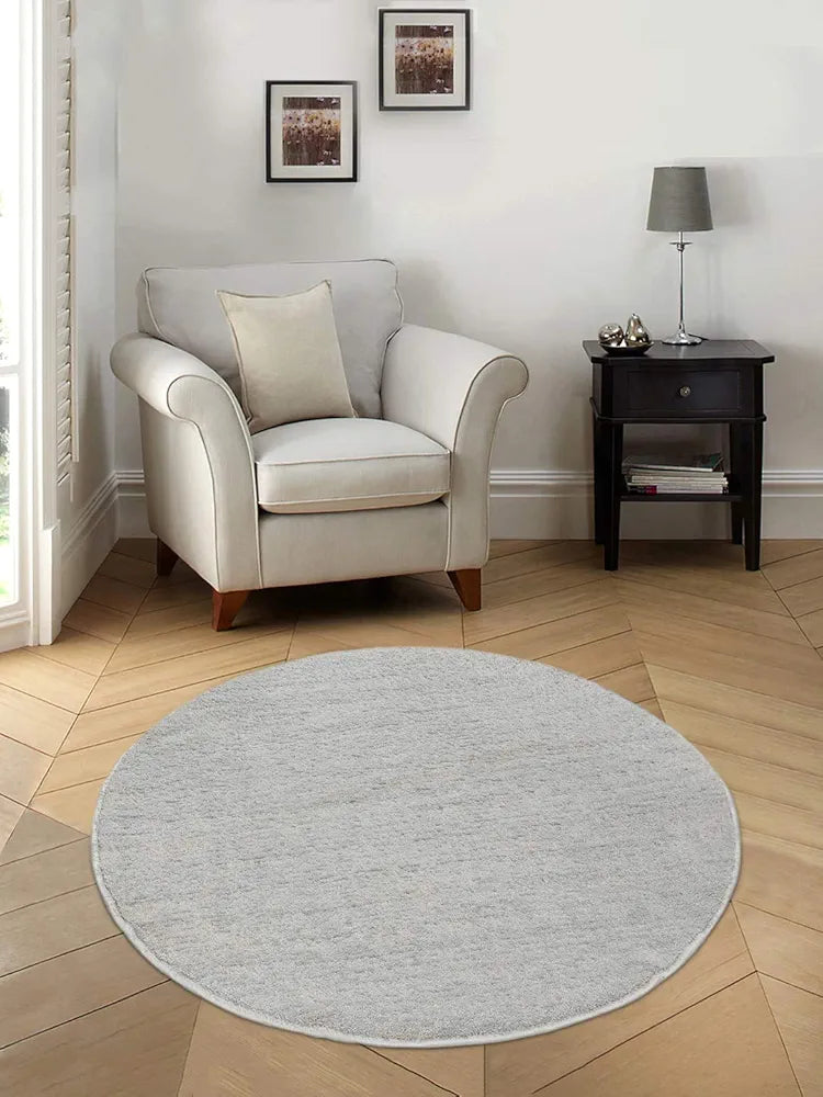 Saral Home Neo Shaggy Yarn Anti-Skid Round Mats 