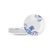 Larah by Borosil Opalware Blue Cascade Full Plate | White | 11 Inch | Set of 6