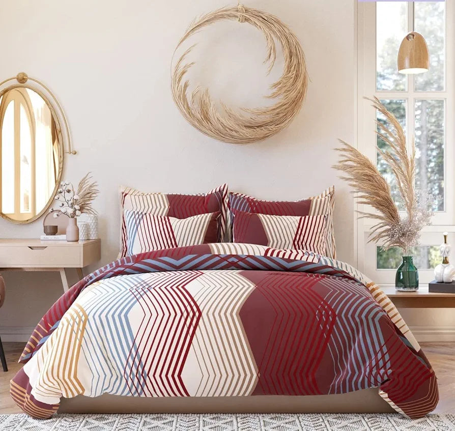 THE HOME STYLE Supersoft Cotton King Size Printed Flat Double Bedsheet wih 2 Pillow Cover II 400 TC, 90