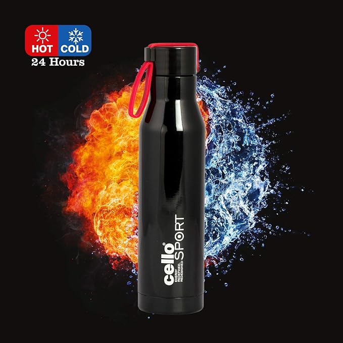 Cello Maestro Thermosteel Flask Litre Black 24 Hours Hot